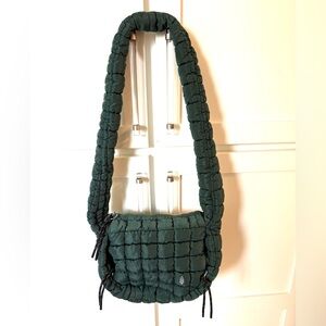 Brand New/Never Worn-Free People Movement-Quilted Crossbody Bag in Evergreen